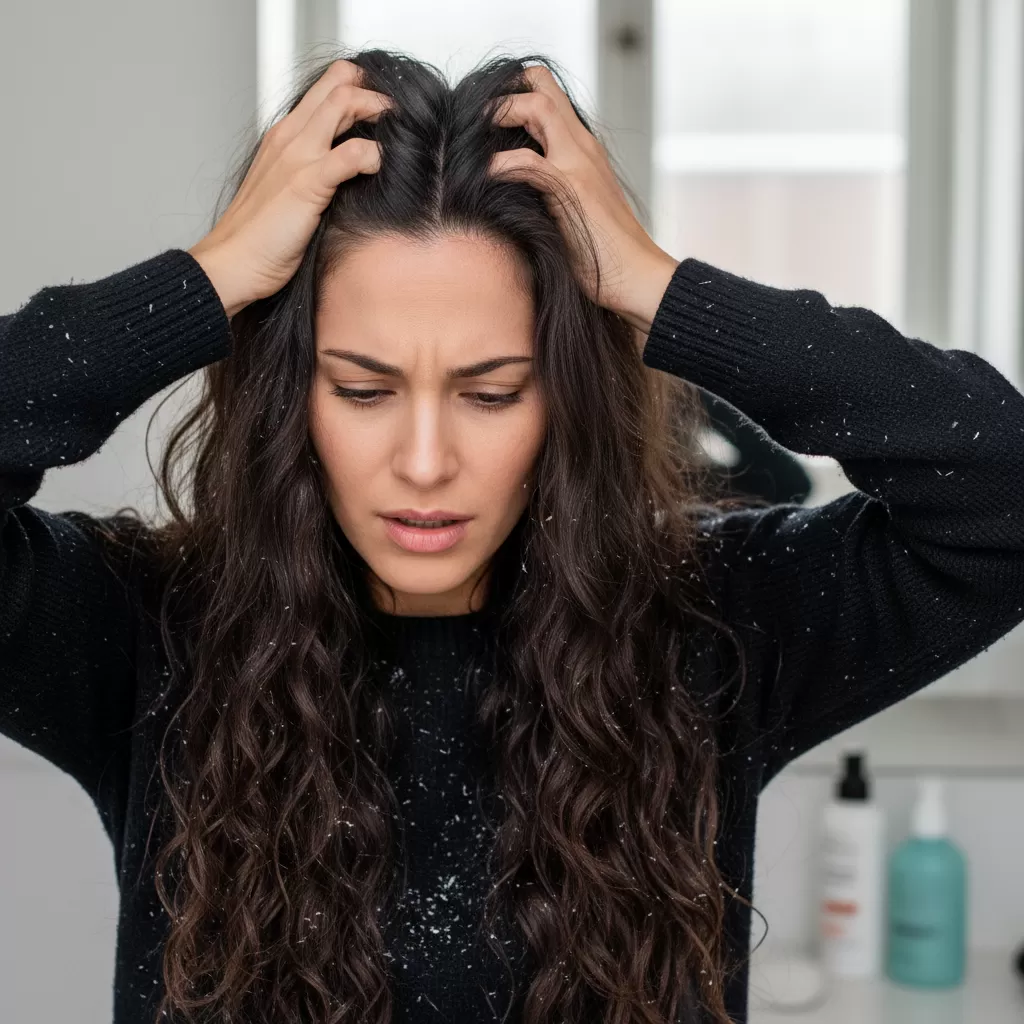 Tình trạng ngứa ngáy và bong tróc là dấu hiệu điển hình của da đầu nhạy cảm