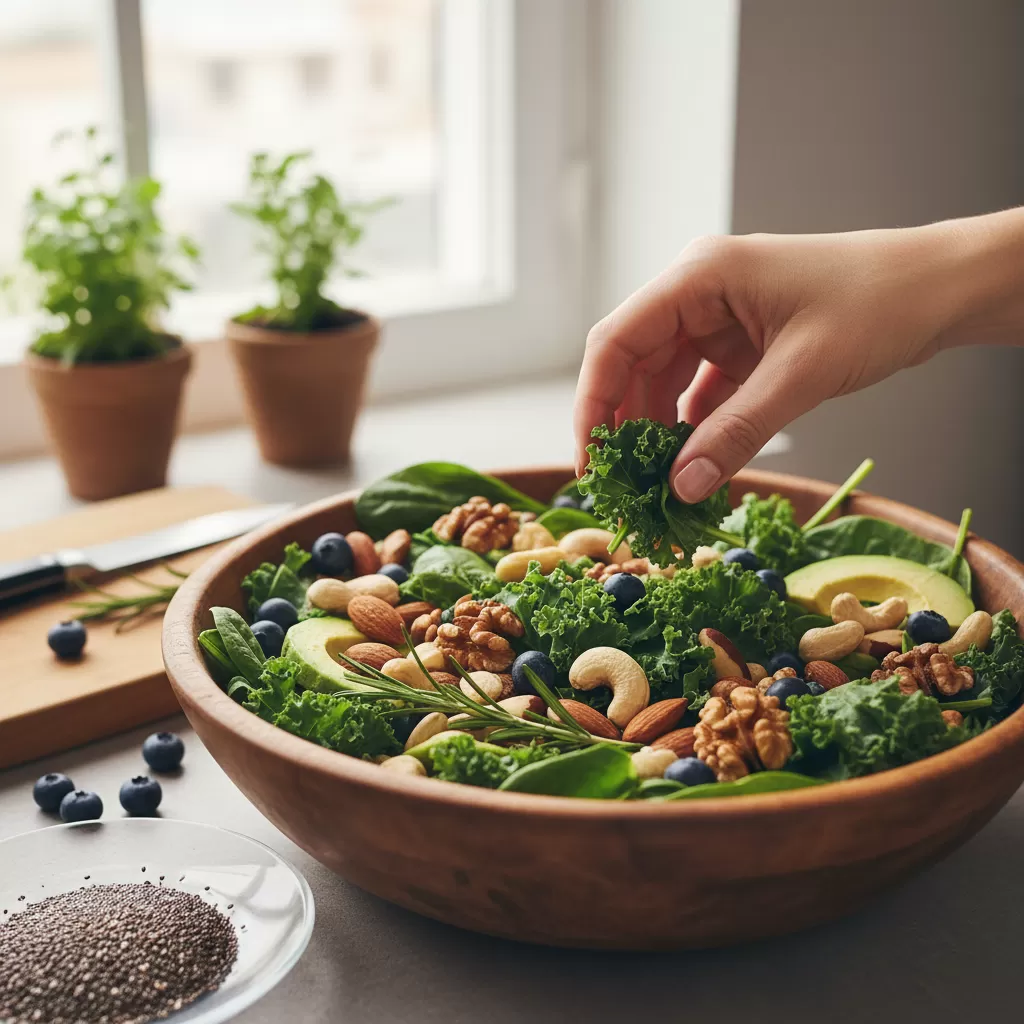 Chế độ dinh dưỡng cân bằng hỗ trợ đắc lực cho quá trình phục hồi tóc bạc