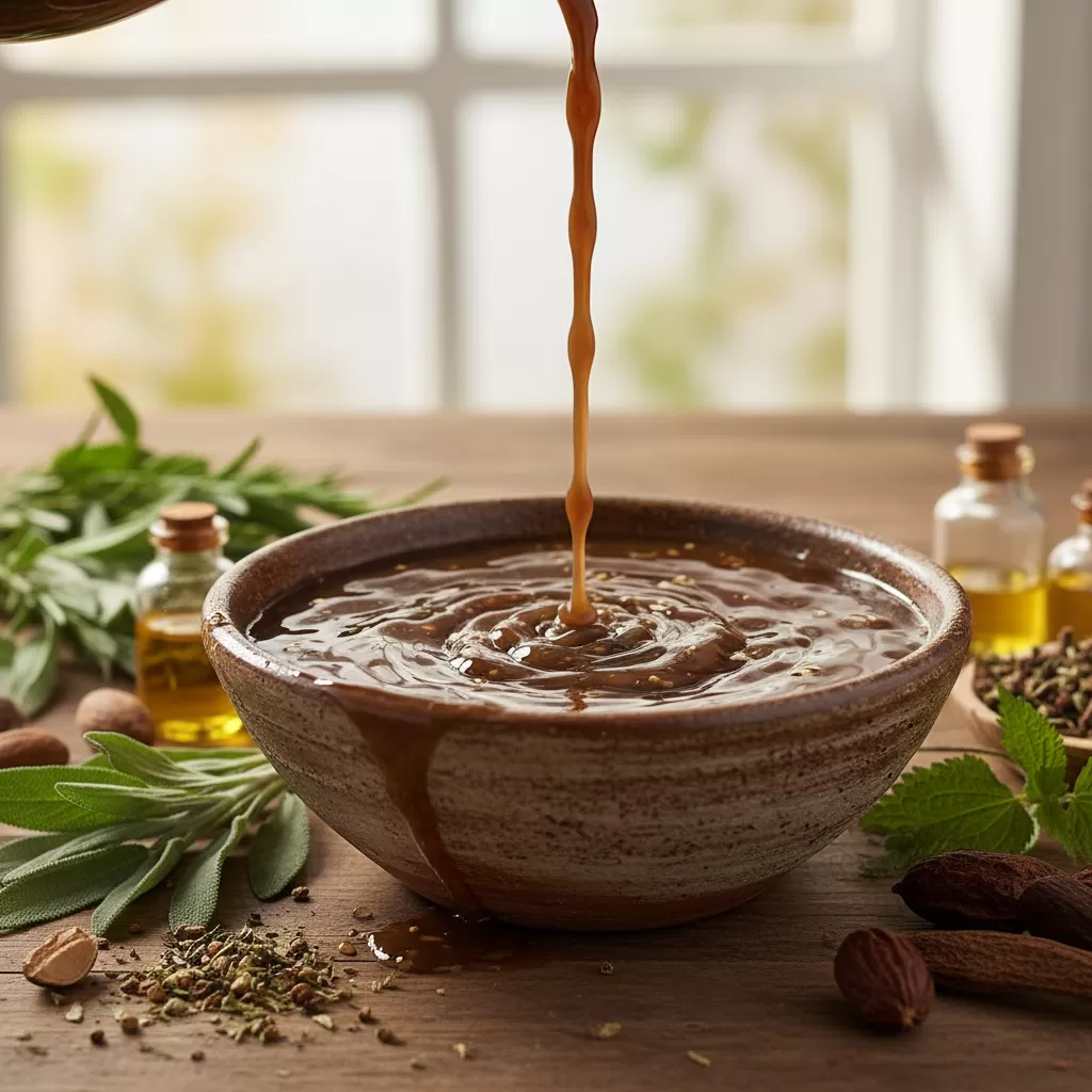 Nước gội bồ kết nguyên chất có màu nâu đen đặc trưng và độ sánh tự nhiên