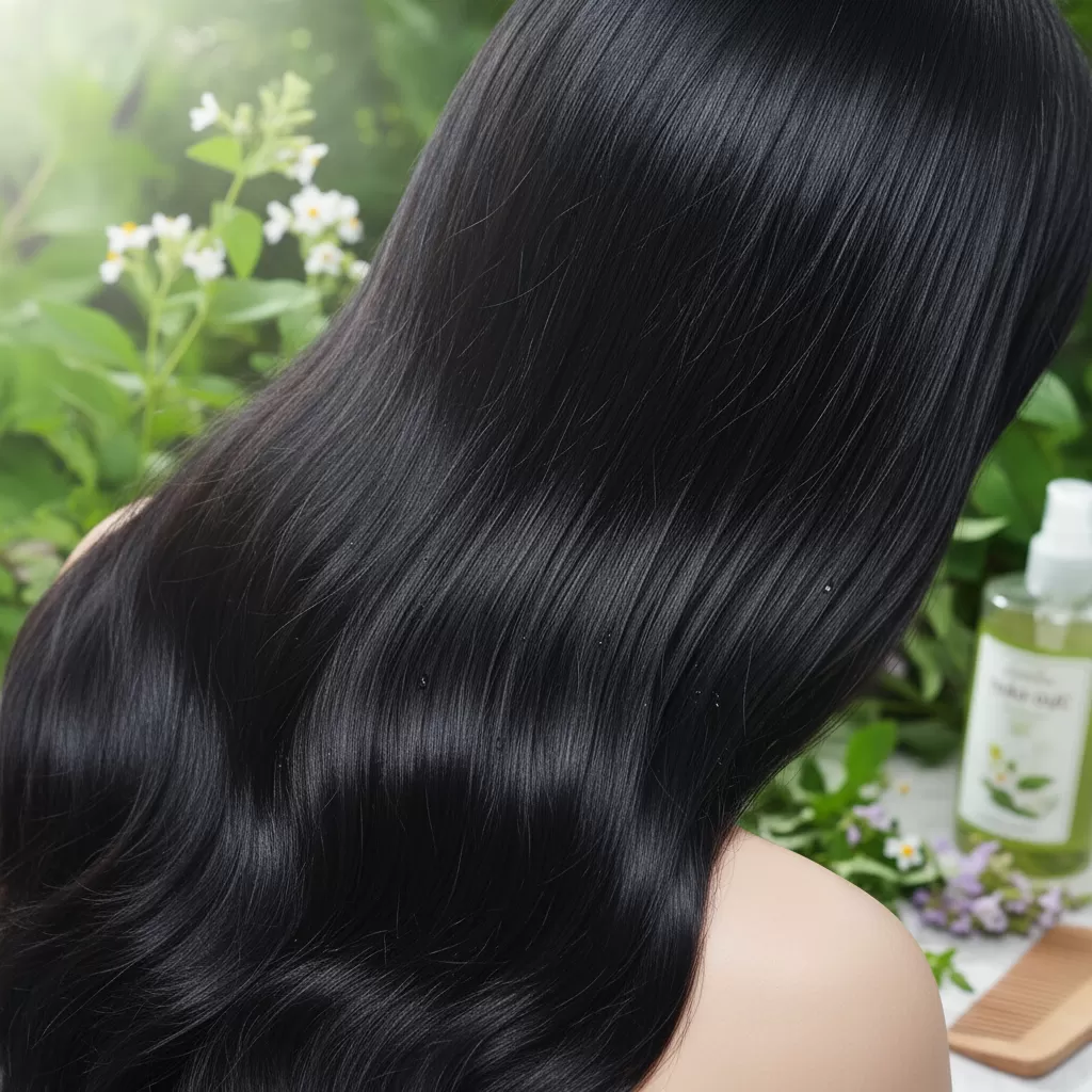 Mái tóc trở nên đen bóng và chắc khỏe hơn nhờ cơ chế nuôi dưỡng tự nhiên