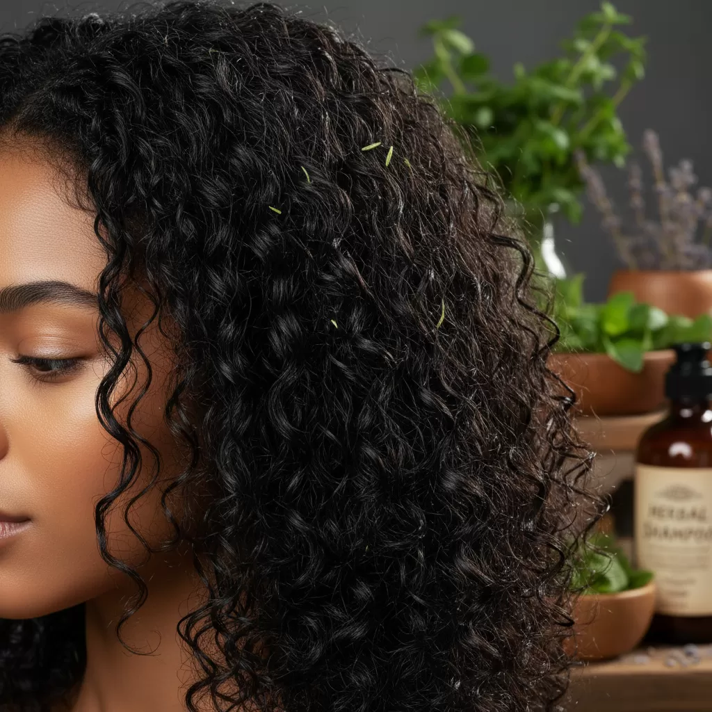 Sử dụng dầu gội thảo dược giúp mái tóc duy trì độ bóng mượt và làm chậm quá trình bạc