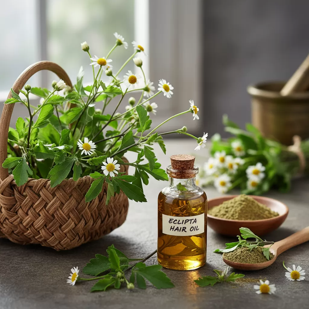 Cây cỏ mực là dược liệu quý trong việc hỗ trợ làm đen tóc và nuôi dưỡng da đầu