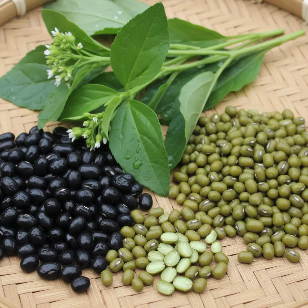 Sự kết hợp giữa cỏ mực và đậu đen tạo nên cơ chế phủ bạc tự nhiên