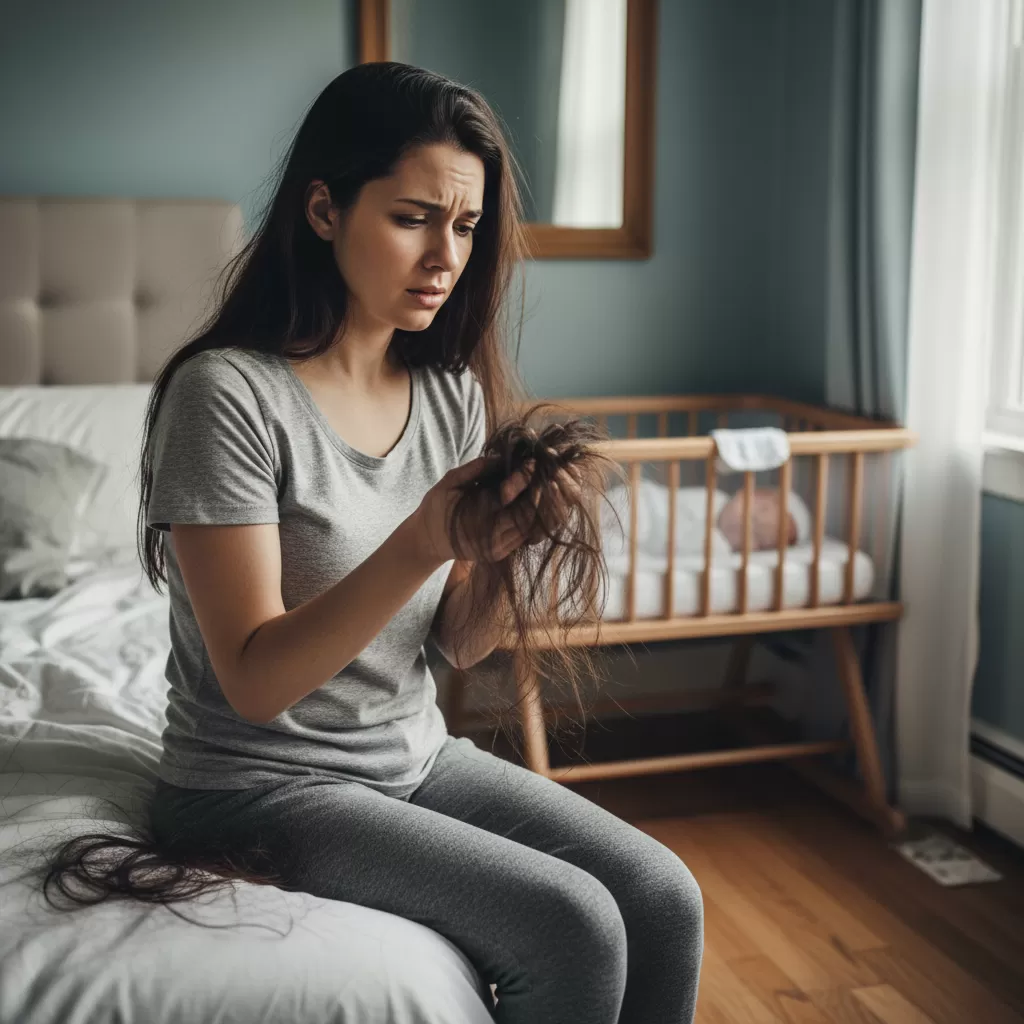 gemini_image_1771843669 Tình trạng rụng tóc sau sinh là nỗi lo phổ biến của nhiều bà mẹ bỉm sữa
