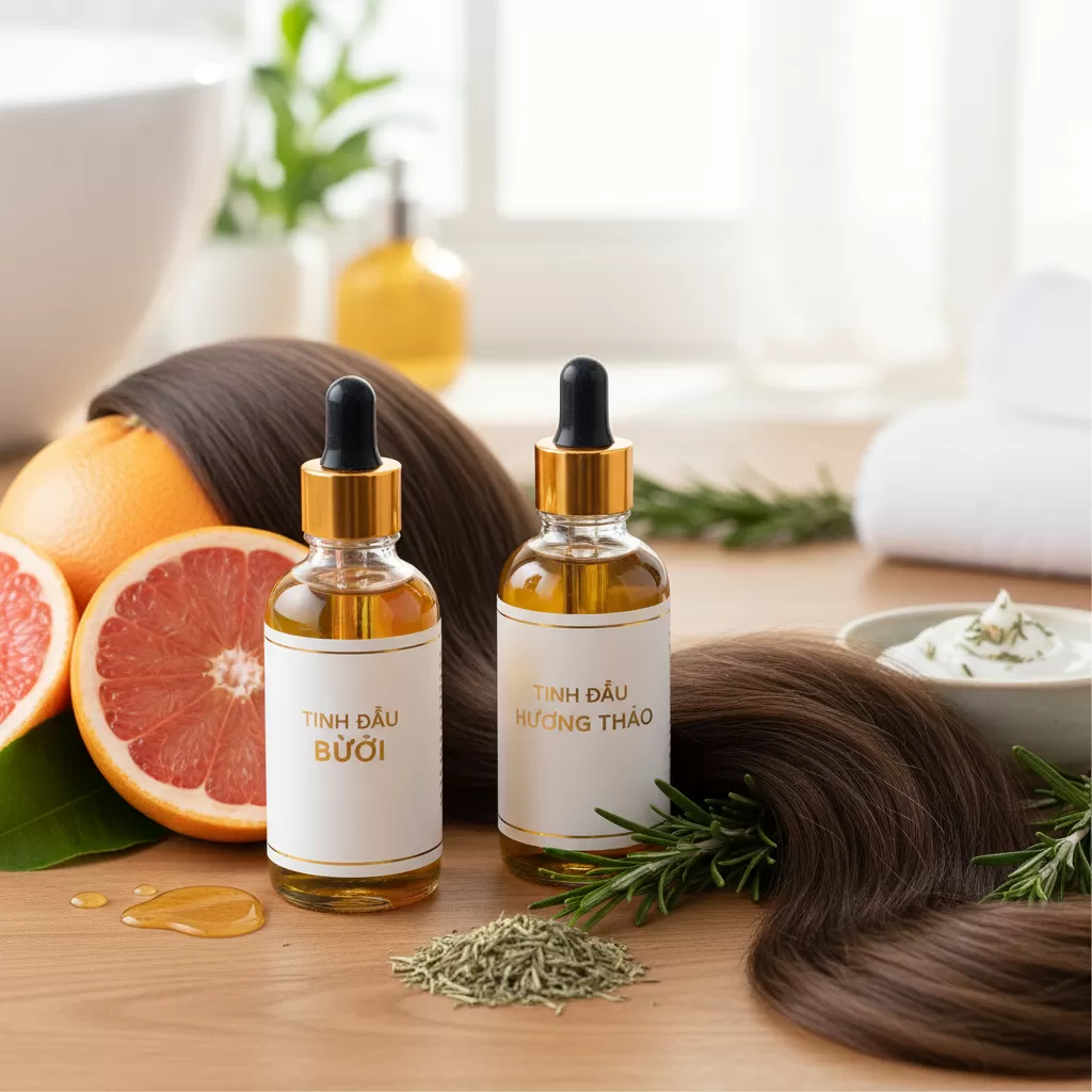 Sử dụng tinh dầu thiên nhiên giúp tăng cường hiệu quả kích thích mọc tóc
