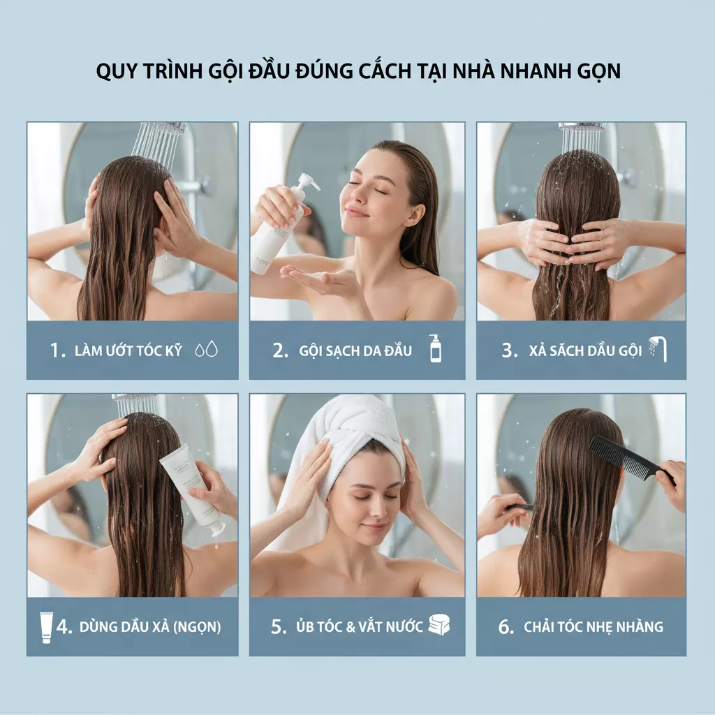 Thực hiện đúng các bước gội xả cơ bản giúp bảo vệ cấu trúc tóc tối ưu