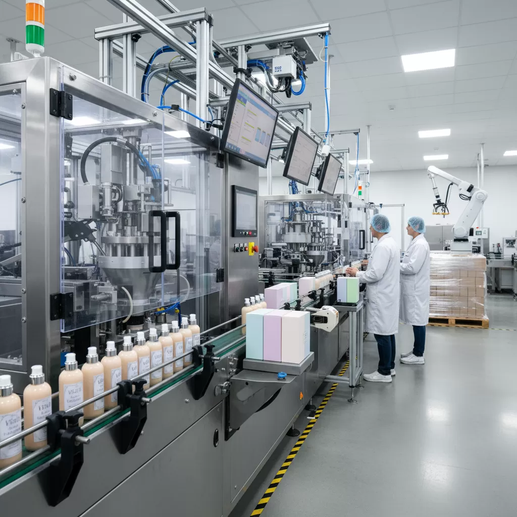 gemini_image_1771853599 Quy trình đóng gói tự động đảm bảo vệ sinh và tính chuyên nghiệp