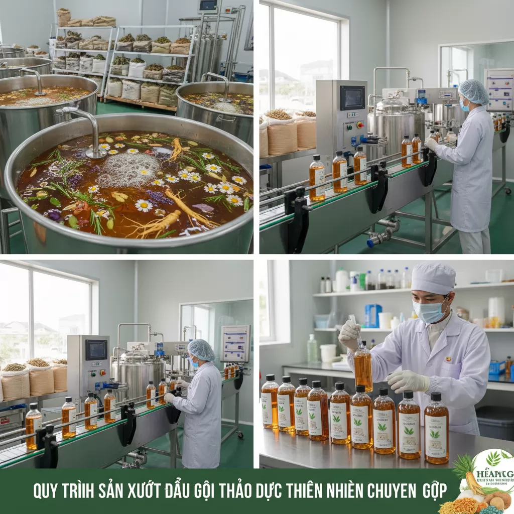 Quy trình gia công dầu gội thảo dược từ ý tưởng đến thành phẩm hoàn thiện