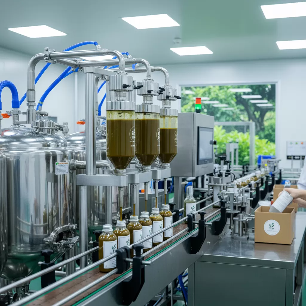 gemini_image_1771854784 Hệ thống máy móc hiện đại giúp bảo toàn dược tính của thảo mộc trong quá trình gia công