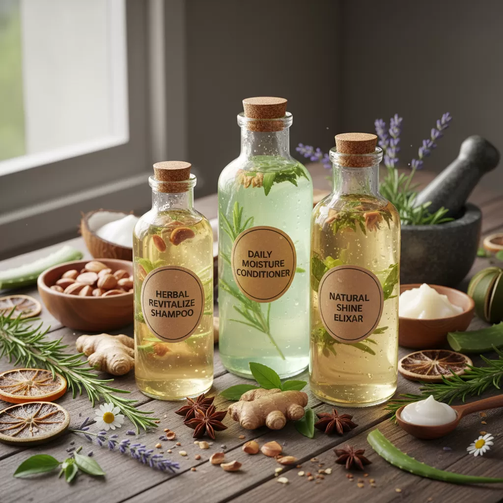 gemini_image_1771856650 Gia công dầu gội thảo dược đang là xu hướng kinh doanh bền vững