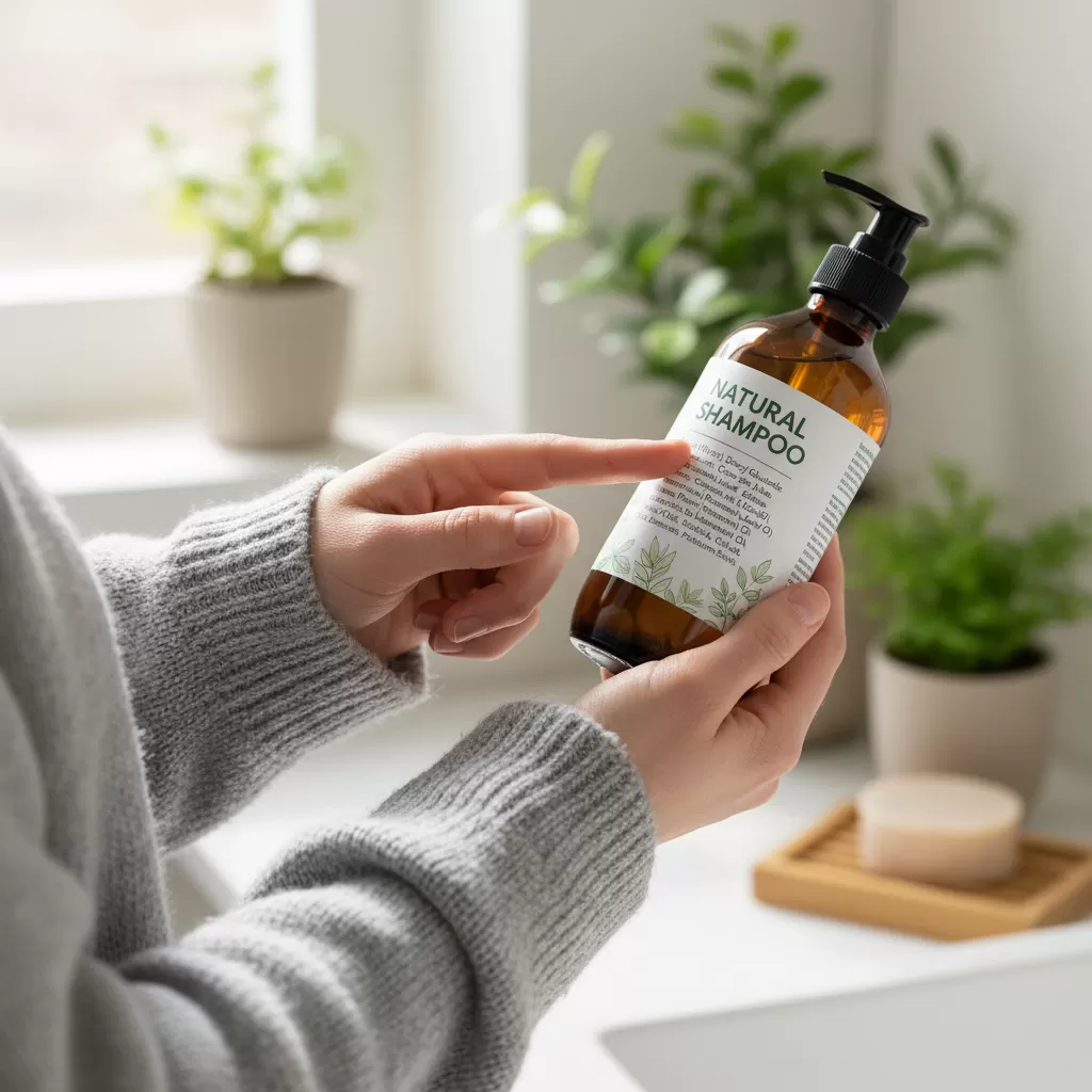 gemini_image_1771858414 Kiểm tra kỹ bảng thành phần là bước quan trọng để lựa chọn sản phẩm thiên nhiên đích thực