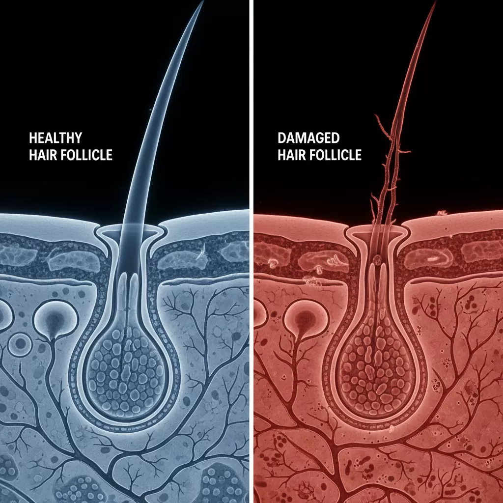 Cơ chế tác động dịu nhẹ của thảo dược giúp bảo vệ cấu trúc nang tóc tốt hơn hóa chất