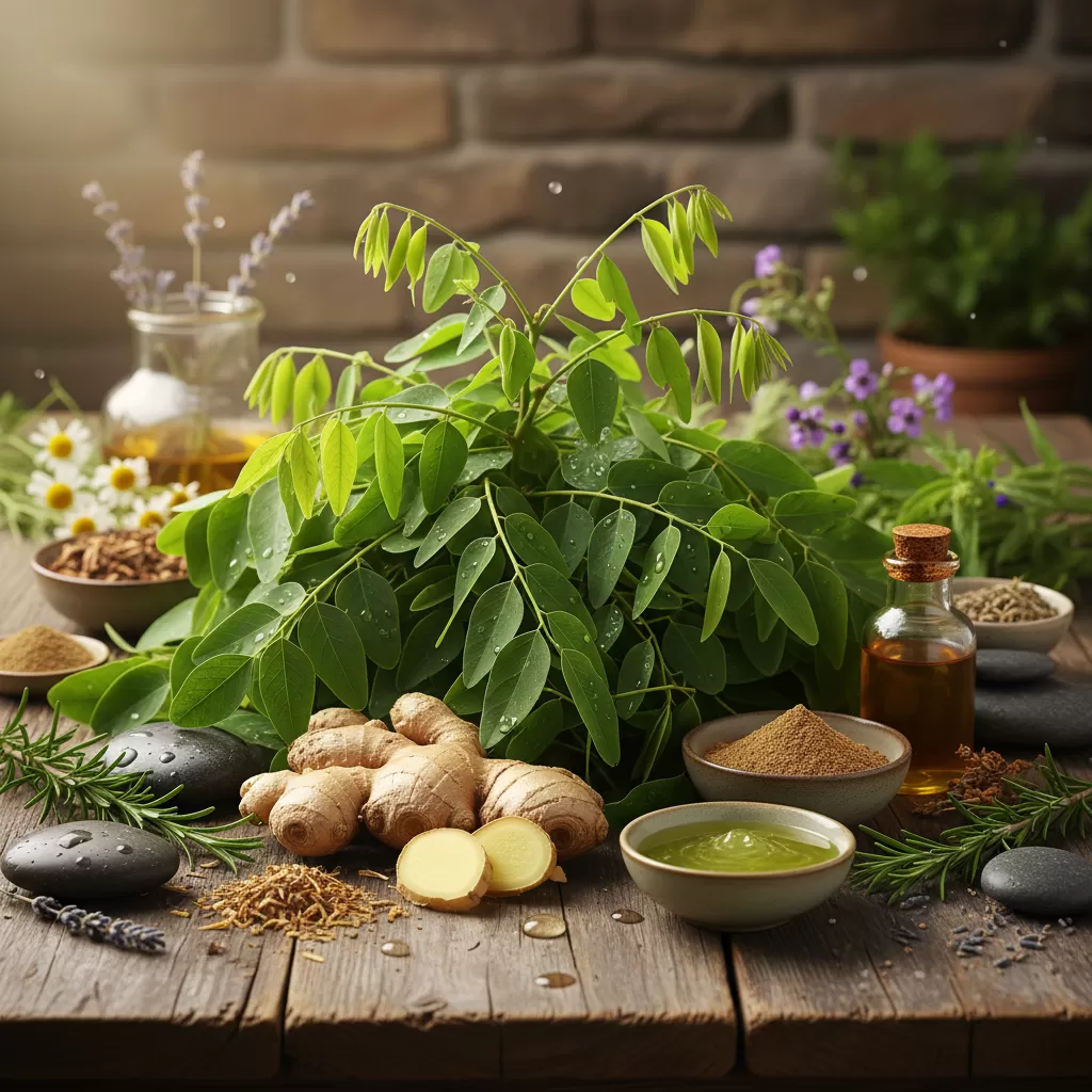 gemini_image_1771860774 Nguyên liệu thảo dược tự nhiên là linh hồn của câu chuyện thương hiệu dầu gội