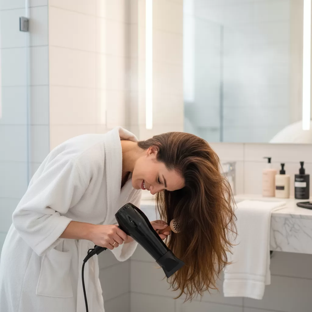 Kỹ thuật sấy ngược giúp nâng chân tóc và tạo cảm giác tóc dày hơn