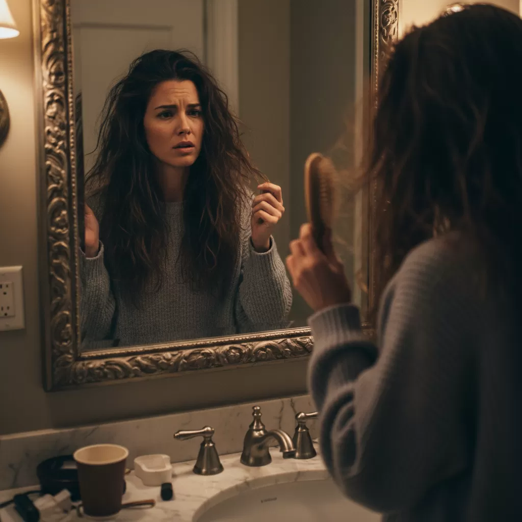 gemini_image_1771863186 Tình trạng tóc dài xơ rối gây nhiều khó khăn trong việc chăm sóc hàng ngày