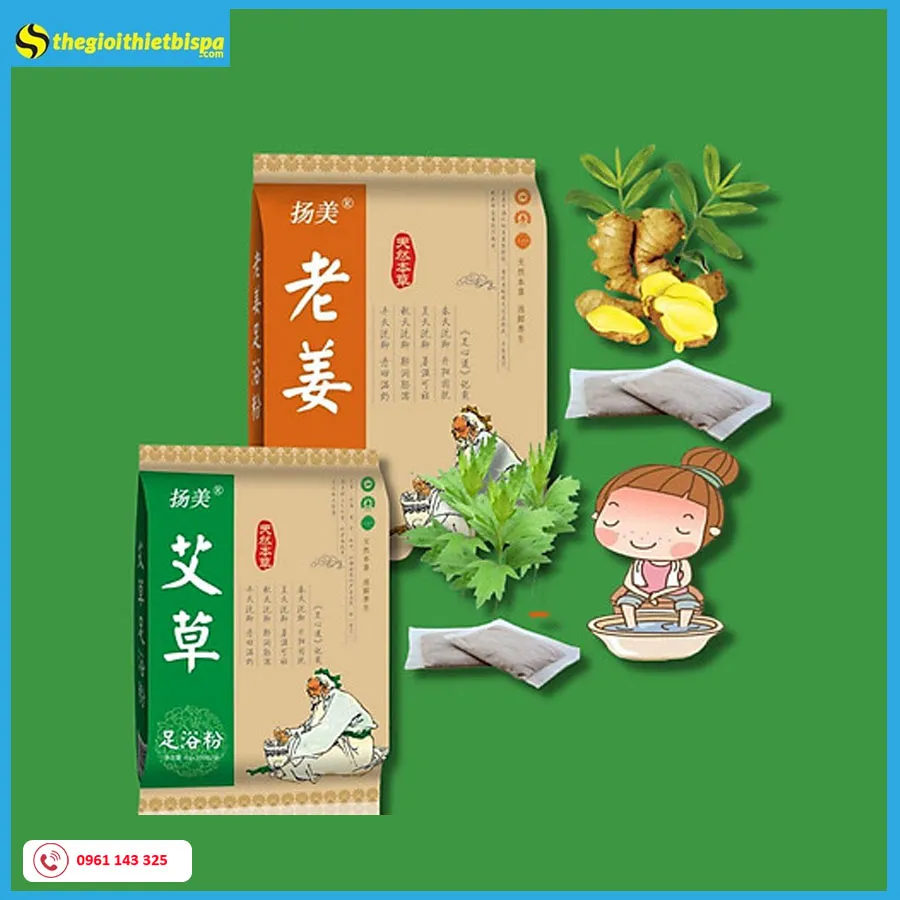 Các nguyên liệu tự nhiên như gừng sả ngải cứu là thành phần chủ chốt trong bài thuốc ngâm chân