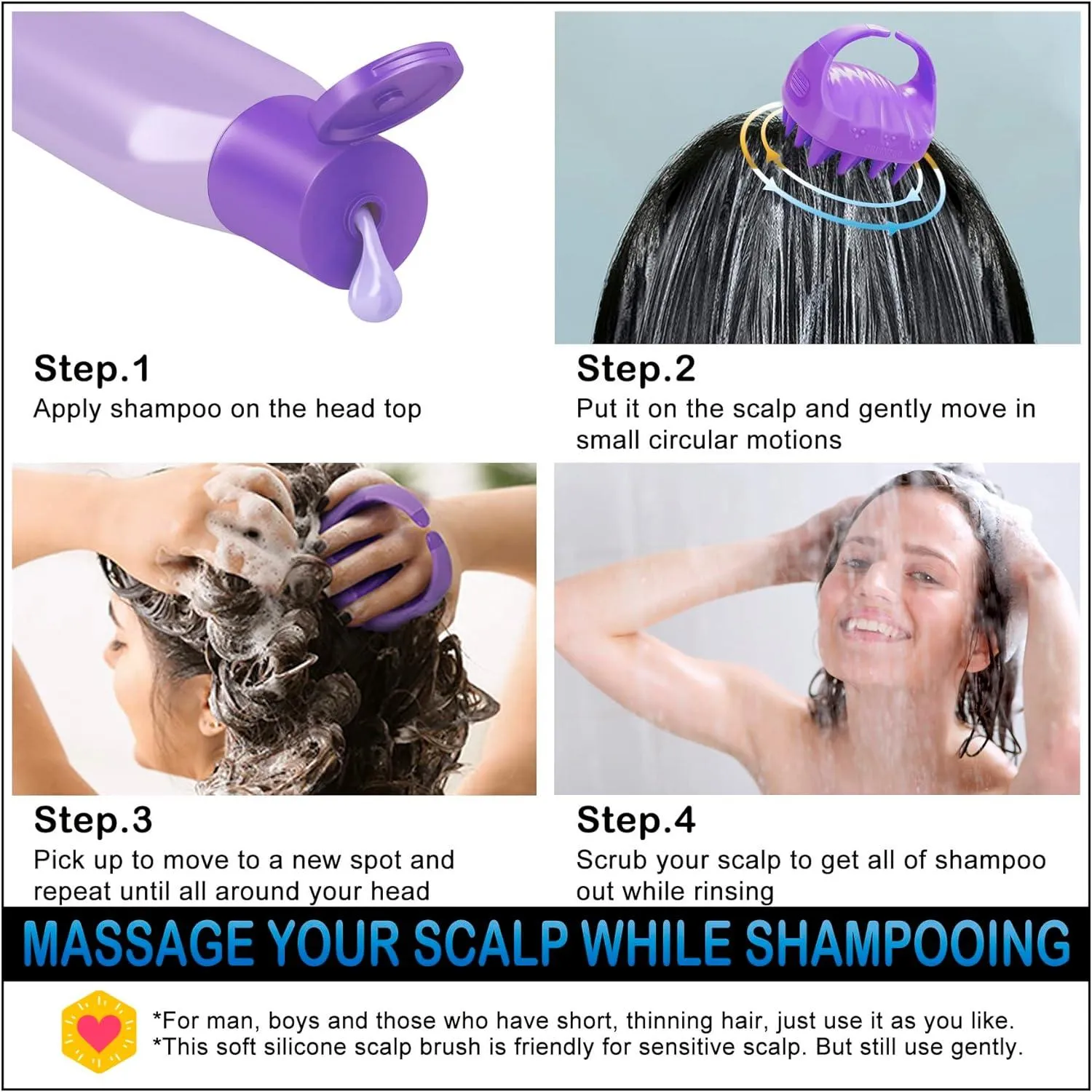 Thực hiện đúng quy trình massage với lược silicon giúp tăng hiệu quả trị gàu gấp nhiều lần