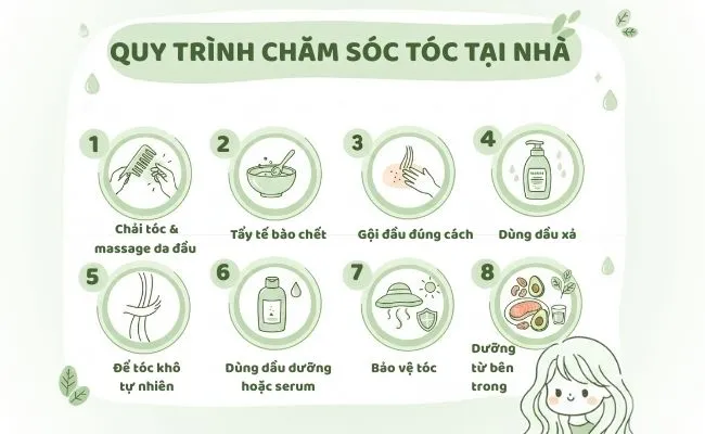 Thoa đều sữa tươi từ gốc đến ngọn để đảm bảo mọi sợi tóc đều được nuôi dưỡng