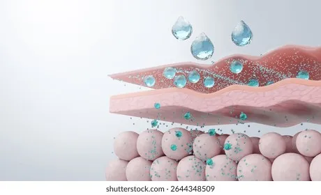 crosssection-skin-layers-showing-hyaluronic-260nw-2644348509 Dầu Jojoba cung cấp dưỡng chất thiết yếu để củng cố hàng rào bảo vệ da khỏe mạnh