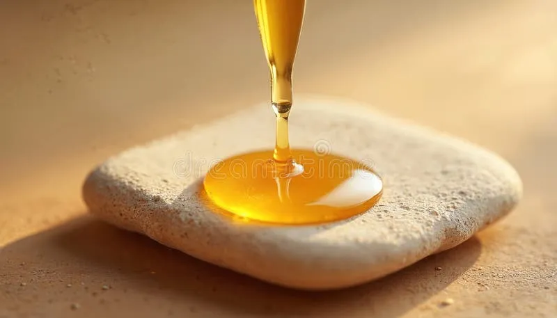 golden-jojoba-oil-poured-dropper-onto-smooth-stone-beige-background-droplet-glistens-warm-light-scene-represents-413323075 Dầu Jojoba Khoản đầu tư thông minh cho vẻ đẹp tự nhiên và bền vững