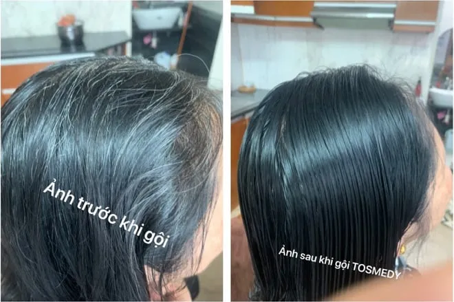 Hiệu quả che phủ tóc bạc ấn tượng chỉ sau một lần gội