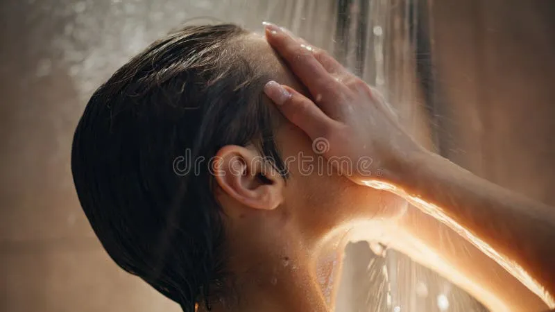 Xả sạch dầu xả bằng nước mát giúp đóng lớp biểu bì và khóa dưỡng chất bên trong sợi tóc