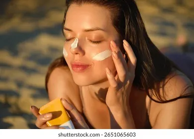 skin-care-sun-protection-woman-260nw-2651065603 Bảo vệ da bằng kem chống nắng là bước bắt buộc sau khi sử dụng chiết xuất cam ngọt
